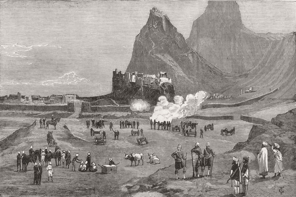 AFGHANISTAN. Afghanistan-A Parting shot at Kandahar 1881 old antique print